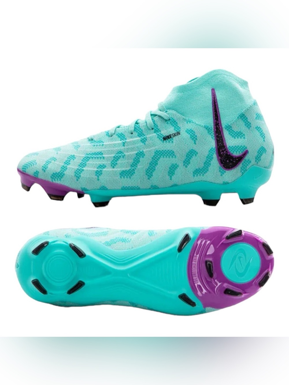 unisex Nike Phantom Luna Elite FG soccer cleats in Hyper Turquoise